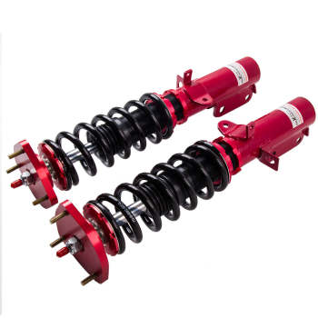 Compatible for Toyota Corolla 1988 - 1999 E90 E100 E110 Shock Absorber Suspension Kit Red 24 Ways Adjustable Coilovers Lowering Kit