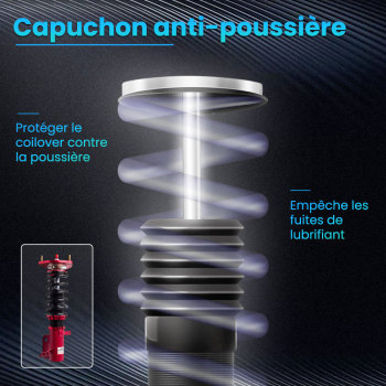 Amortisseur reglable CoiloverCompa compatible pour Toyota Corolla E90 E100 E110 AE92 AE101 AE111 1988-1999 suspension 24 voies rougekit d'abaissement