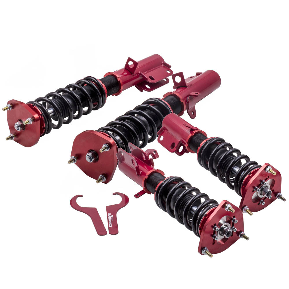 Kit de suspension combinés filetés Compa compatible pour Toyota Corolla E90 E100 E110 AE92 AE101 AE111 1988-1999 Jambe de suspensionkit d'abaissement