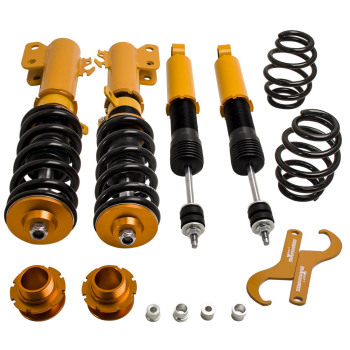 Coilovers Spring Shocks Strut Kit compatible for Toyota Yaris 13-17 Rear + Front Adj Height Lowering Kit