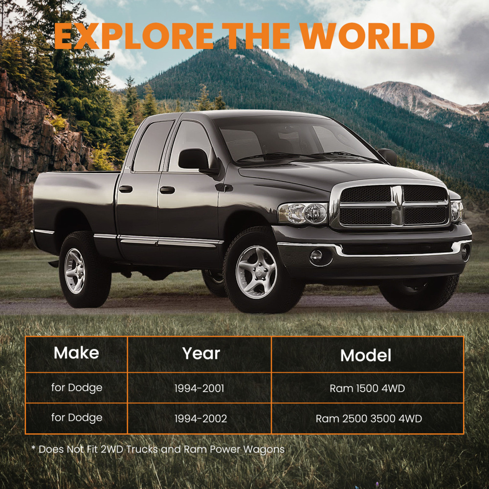 Steering Gear Box Stabilizer Brace New compatible for Dodge Ram 1994-2002 1500 2500 4X4