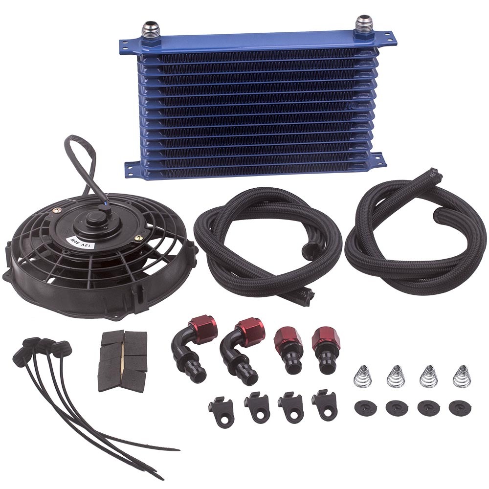 13 Rang 10AN Refroidisseur dhuile + tuyau tressé + kit de montage dadaptateur