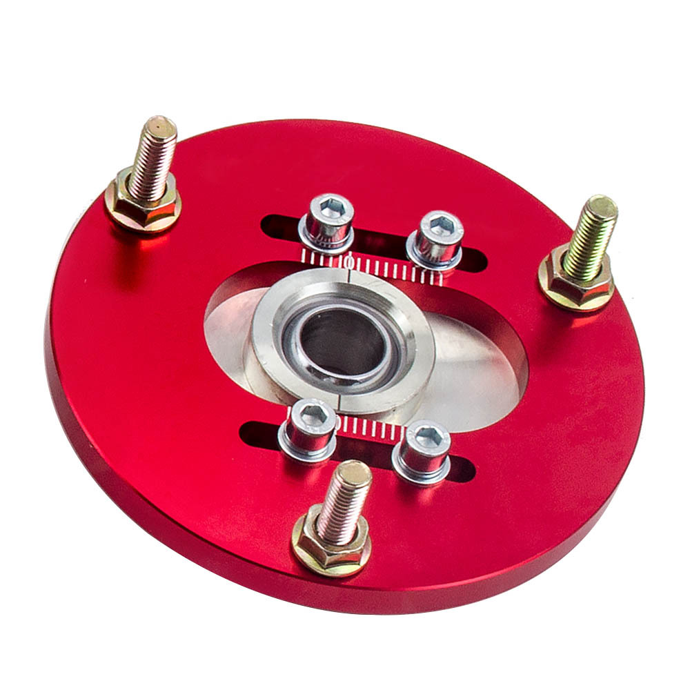 Compatible for BMW 3 Series E36 92-99 Front Coilover ADJ.Camber Plate Top Upper Mount Red