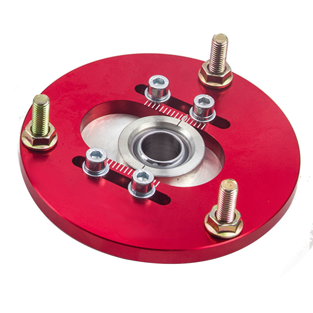 Compatible for BMW 3 Series E36 92-99 Front Coilover ADJ.Camber Plate Top Upper Mount Red
