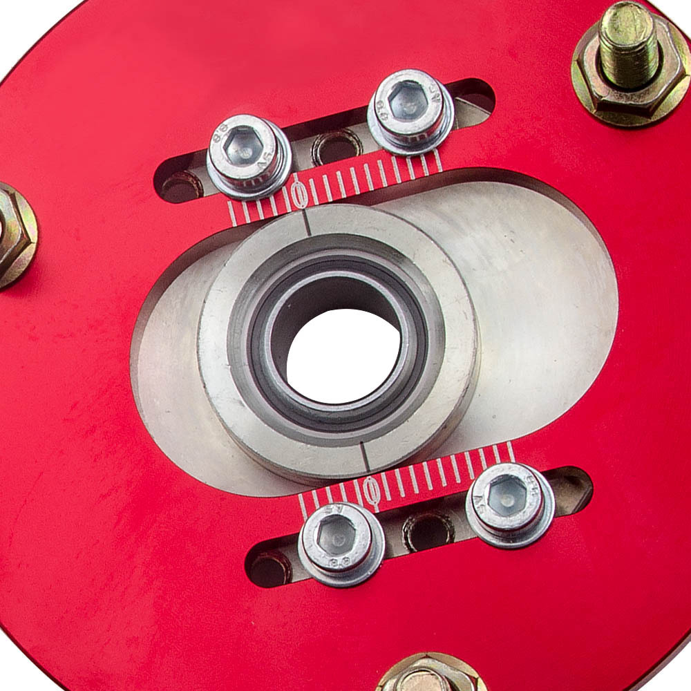 Compatible for BMW E36 Z4 X3 Adjustable Rear Camber Control Arms + Front Camber Plate Red
