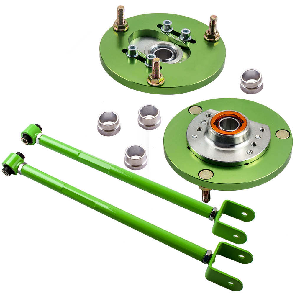 Adjustable Rear Camber Control Arms + Front Camber Plate Green compatible for BMW E46 Z4 X3