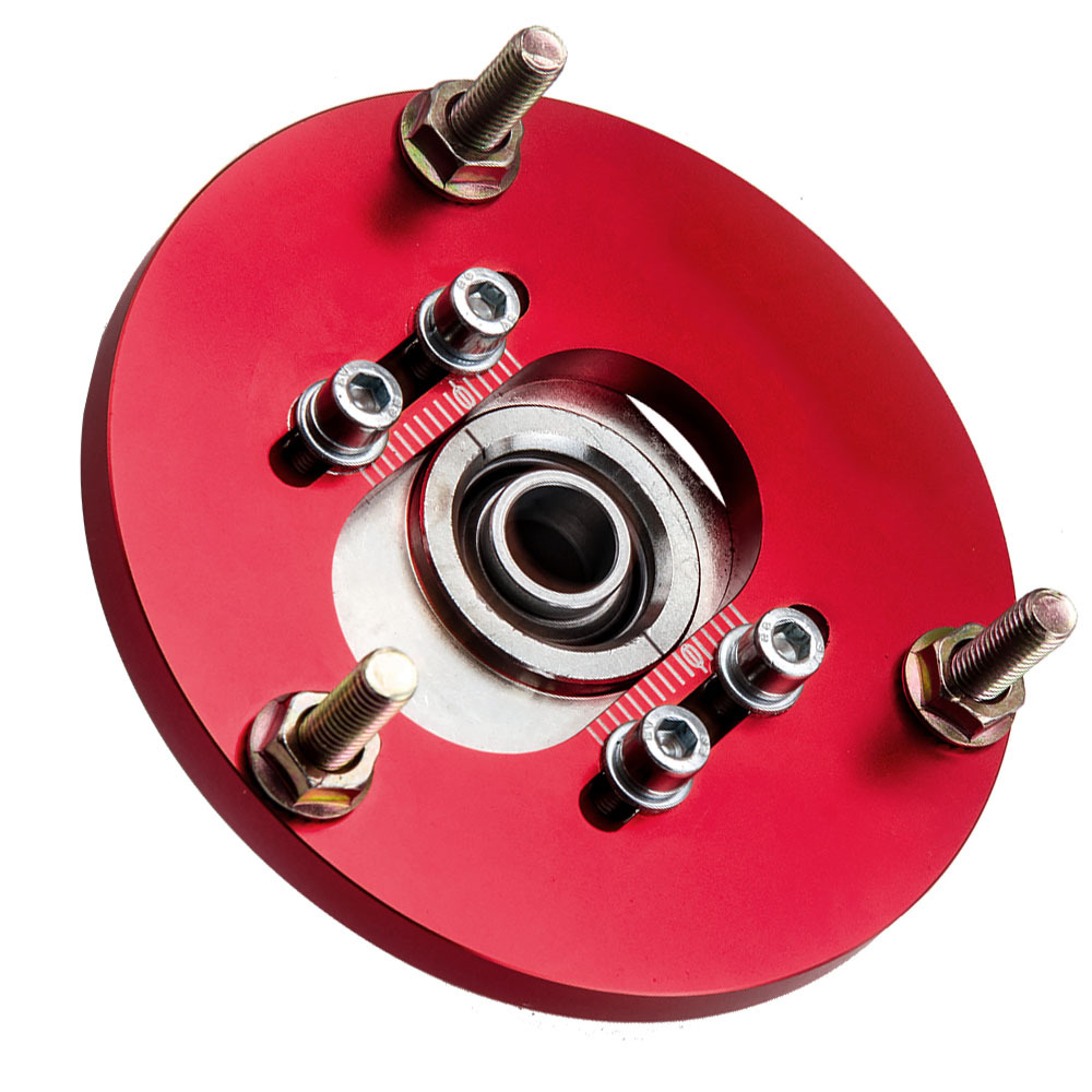 Compatible for BMW E46 3 Series M3 Front Coilover Camber Plate Top Upper Mounts Red Pair