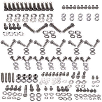 Compatible for CHEVY SBC 265 283 305 307 327 350 400 STAINLESS Engine Hex Bolt kits