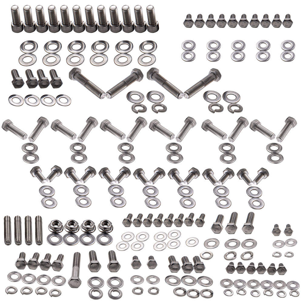 Small Block compatibile per Chevy SBC Tutti i kit di bulloni in acciaio inossidabile 307, 327, 350, 400