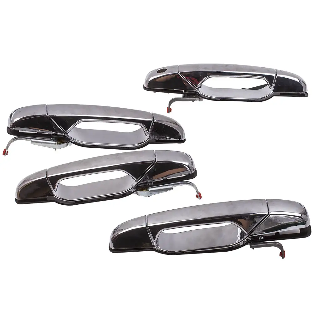 4X Chrome Outer Outside Exterior Door Handle Set of 4 Kit for Chevy Pickup Truck