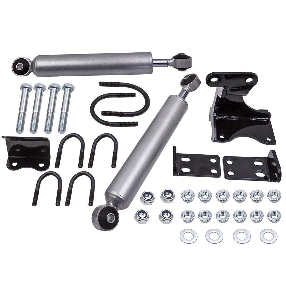 Compatible for Jeep Wrangler JK 2007 - 2017 Dual Steering Stabilizer Damper Kit