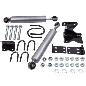 Compatible for Jeep Wrangler JK 2007 - 2017 Dual Steering Stabilizer Damper Kit