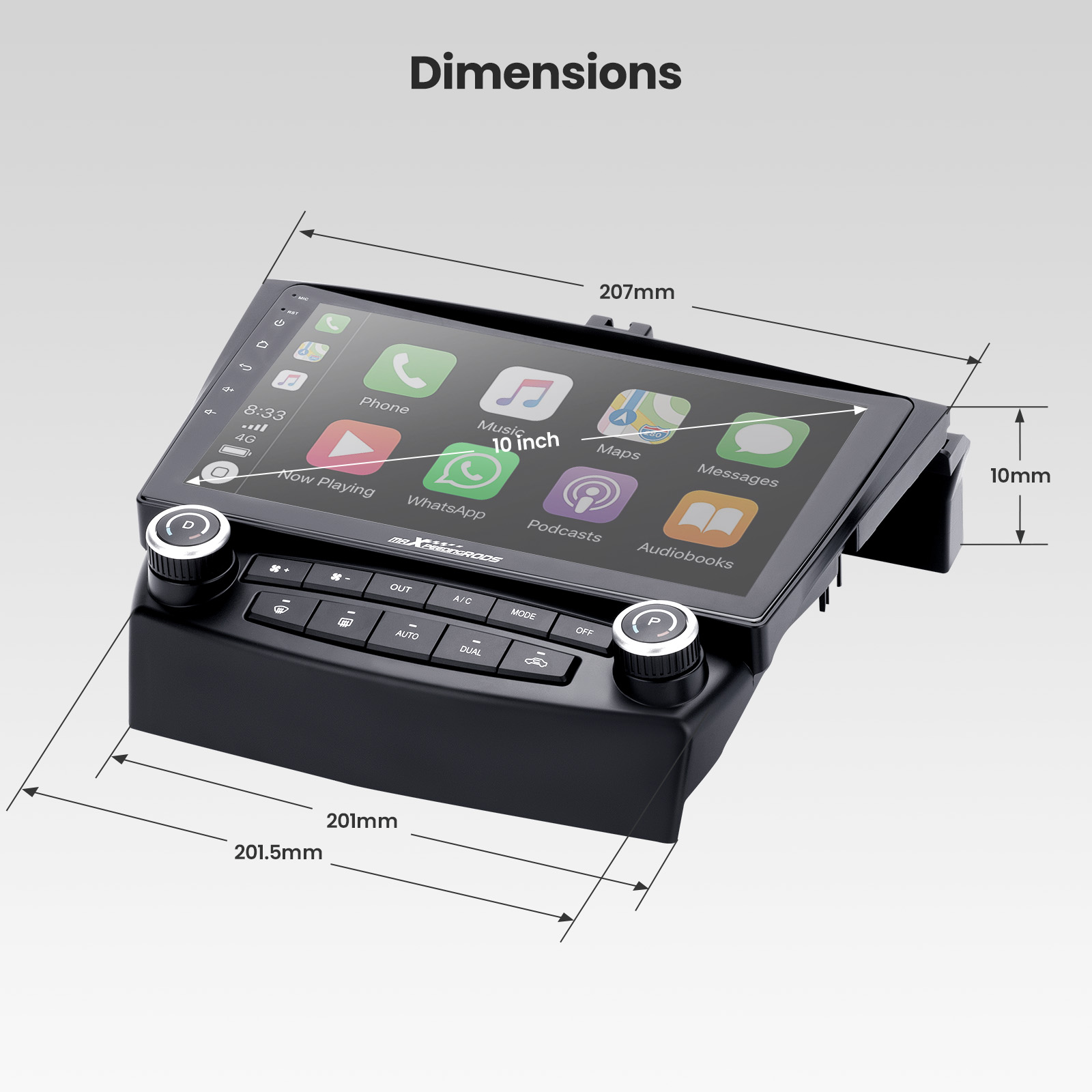 10.1'' Android 9.1 Car Stereo Radio GPS GPS 1+16GB A/C
