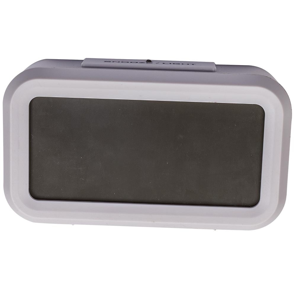 Compatible for White Digital LCD Snooze Electronic Alarm Clock with Backlight Light Control