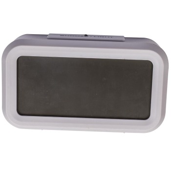 Compatible for White Digital LCD Snooze Electronic Alarm Clock with Backlight Light Control