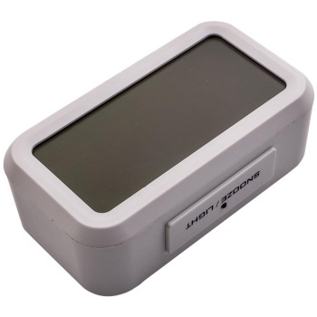 Compatible for White Digital LCD Snooze Electronic Alarm Clock with Backlight Light Control