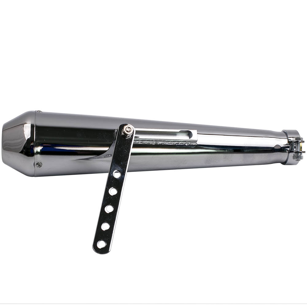 Paire Universel Silencieux dEchappement MEGAPHONE CHROMÉ CAFE RACER Moto