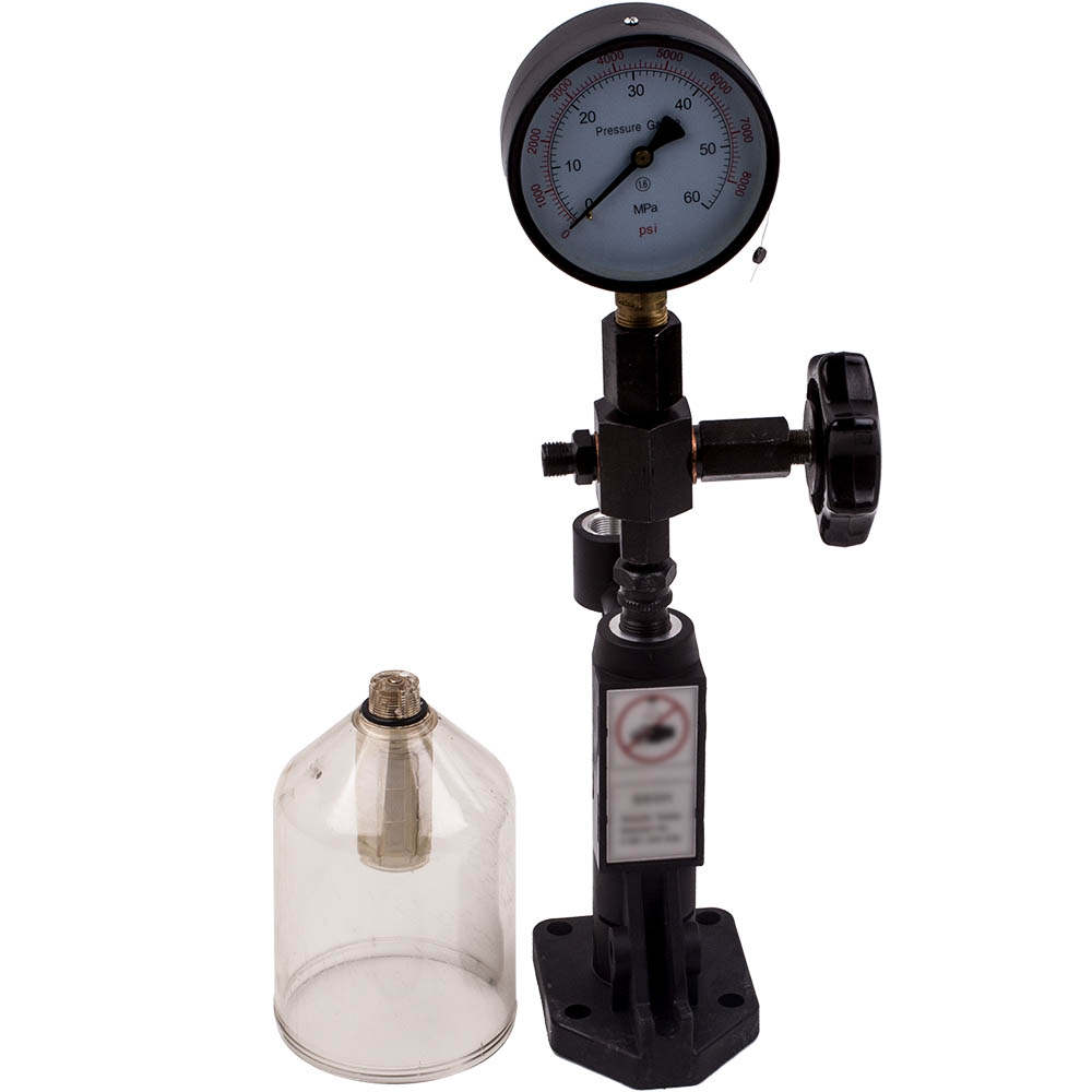 Probador de presión de la boquilla del inyector diesel Barra de medidor doble / PSI con filtro 0-60 Mpa