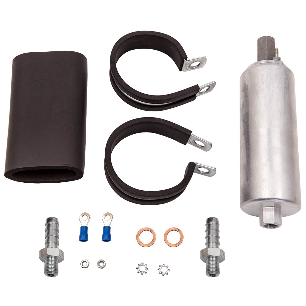 Universal High Flow & Pressure External Inline 255LPH Fuel Pump Kit 12V ...