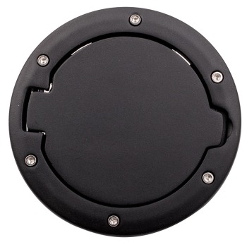 Compatible for Jeep JK compatible for Wrangler Gas Fuel Cap Door Tank Cover ABS Base Aluminum Cap Black 07