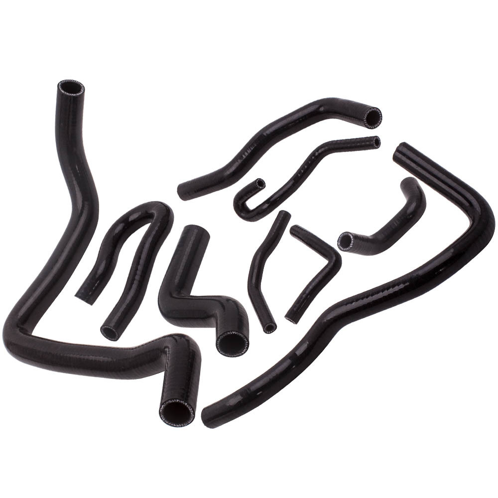 Compatible for Honda Civic D15 D16 EG EK SOHC 1992-2000 9Pcs Black Heater Hose Pipe Kit