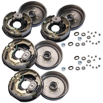 4 Trailer 10 x 2 1/4 Electric Brake 5 on 4.5 Hub Drums Bearing Kit For 3500 lbs