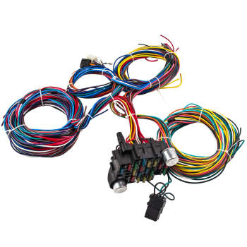 21 Circuit Wiring Harness compatible for CHEVY Mopar compatible for FORD Hotrods UNIVERSAL Extra long Wire