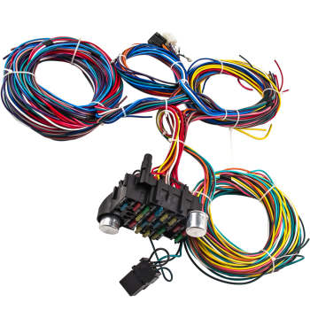 21 Circuit Wiring Harness compatible for CHEVY Mopar compatible for FORD Hotrods UNIVERSAL Extra long Wire