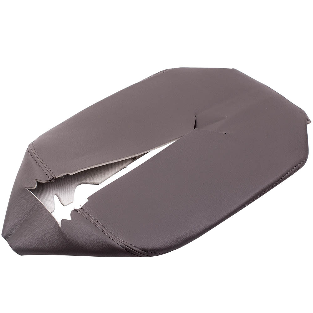 Compatible for Chevy Silverado Tahoe compatible for GMC Yukon Gray Console Lid Armrest Leather Cover