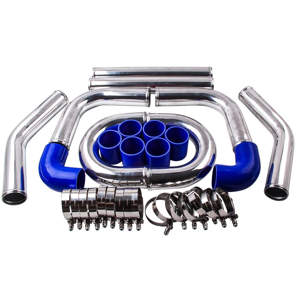 UNIVERSAL TURBO BOOST INTERCOOLER PIPING PIPE KIT 2.5 INCH 64mm Aluminum 8PCS