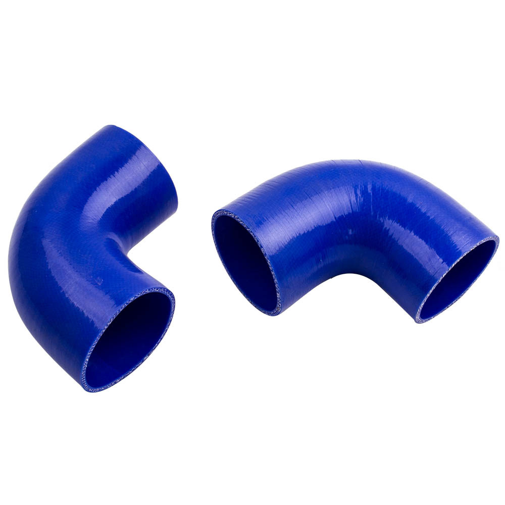 3'' 76mm Aluminum Universal Intercooler Turbo Piping Pipe and Blue hose and T-Clamp