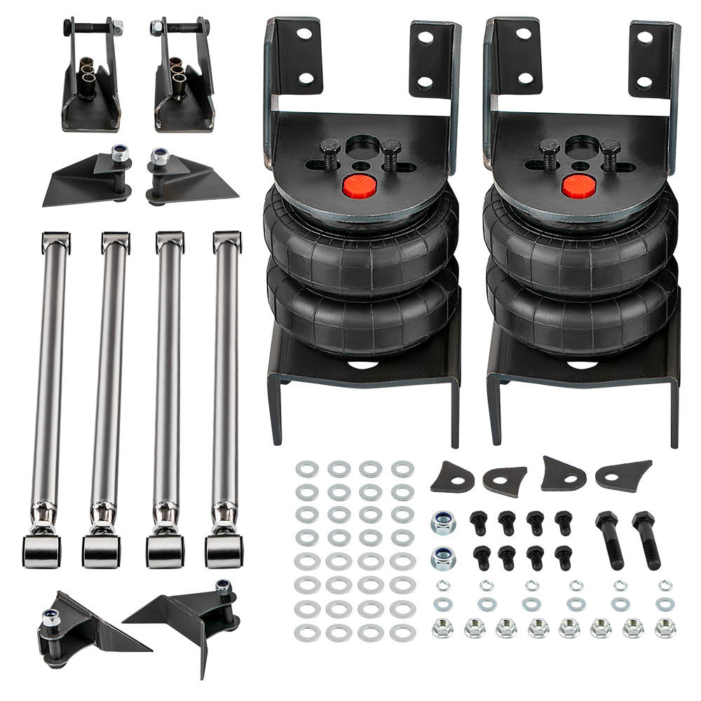Weld-On Triangulated 4 Link Kit Brackets 2500 Bags Air Ride Suspension Compatible for Ford F150/F250, for GMC Sierra