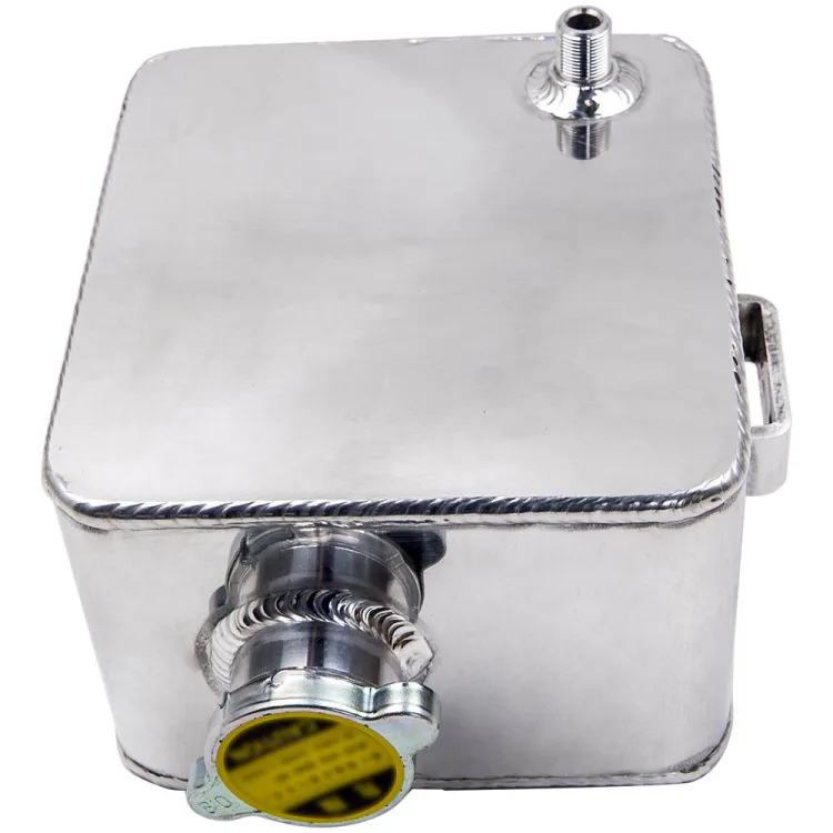 Coolant Expansion Reservoir, 2.5L Aluminum Alloy Coolant Overflow Bottle Coolant Expansion Overflow Recovery Reservoir Water Tank W/Cap Universal