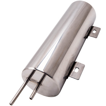3 inch X 9 inch Polished Stainless Steel 32OZ Radiator Coolant Over Flow Puke Tank Can