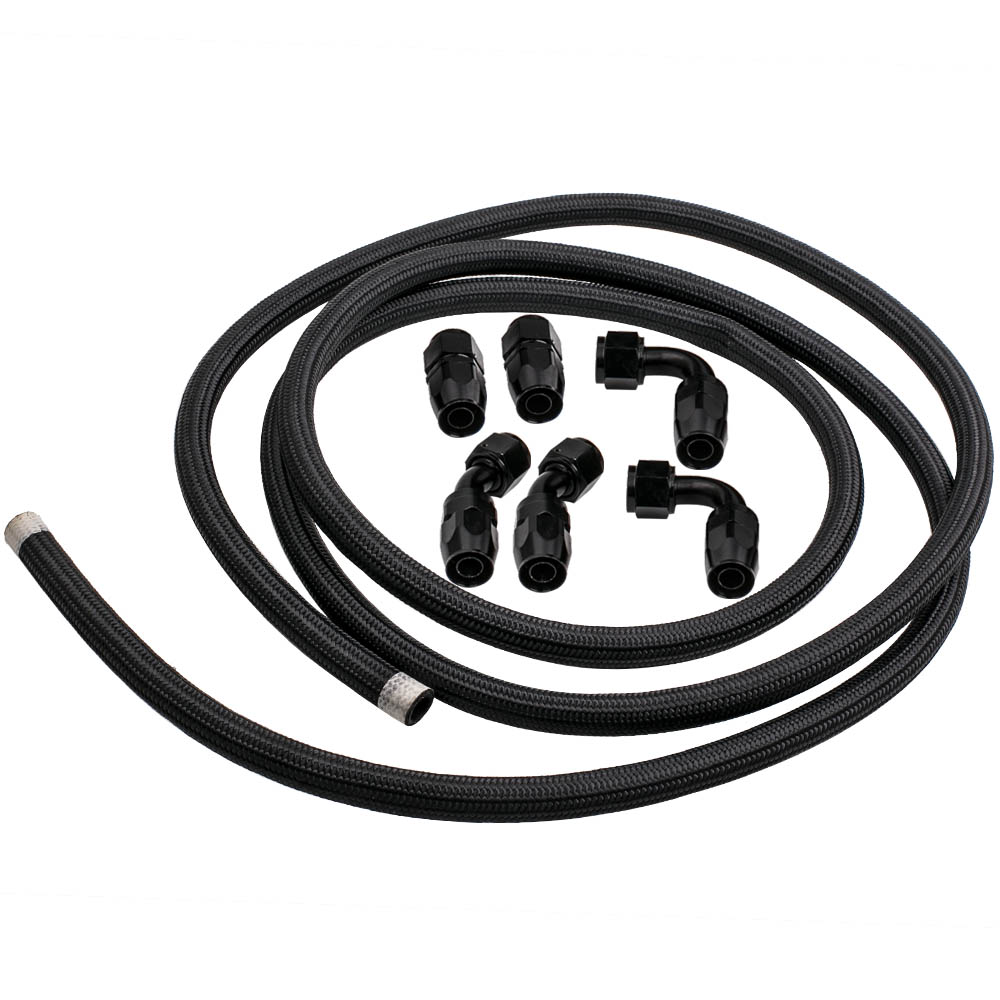 petrol hose made of nylon with braided oil with removable head 360 cm. AN10 fitting stainless steel hose pipe Fuel hose