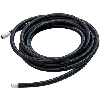 Black AN6 - 6AN Nylon Steel Braided OIL FUEL Line Fitting Hose End Adaptor KIT