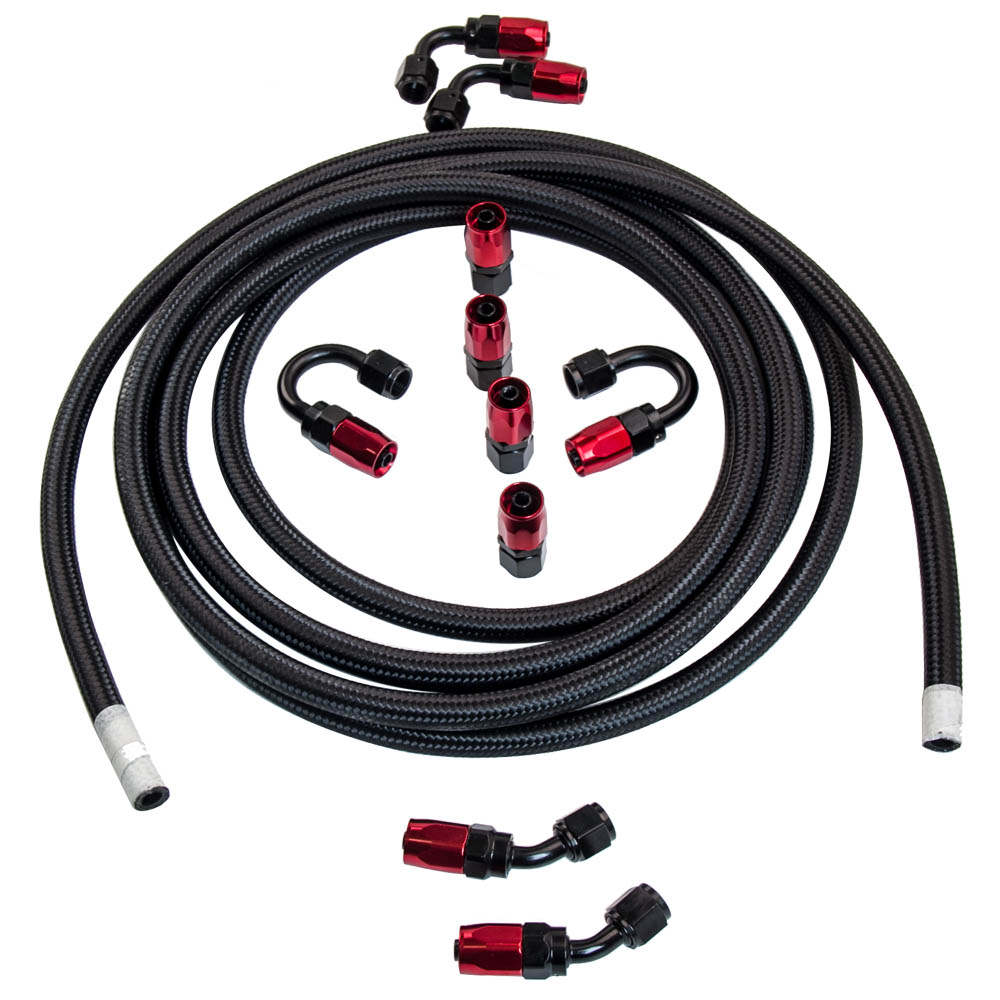 AN6 16.4FT Braided Gas/Oil/Fuel Line Hose with Hose End Fitting Kit 5Meters new