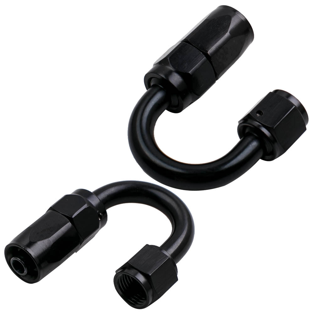 20FT AN6 6AN Nylon Braided Oil Fuel Line+Fittings Hose and Adaptor KIT Black