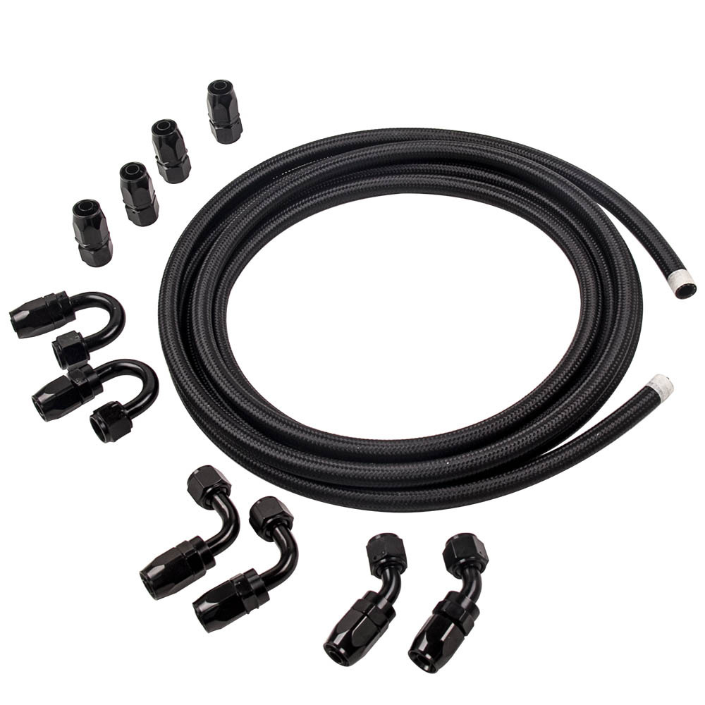 Jeu de Ligne de Tuyau de Carburant d'Huile Tressée par AN8 de Pivot en Nylon NEW