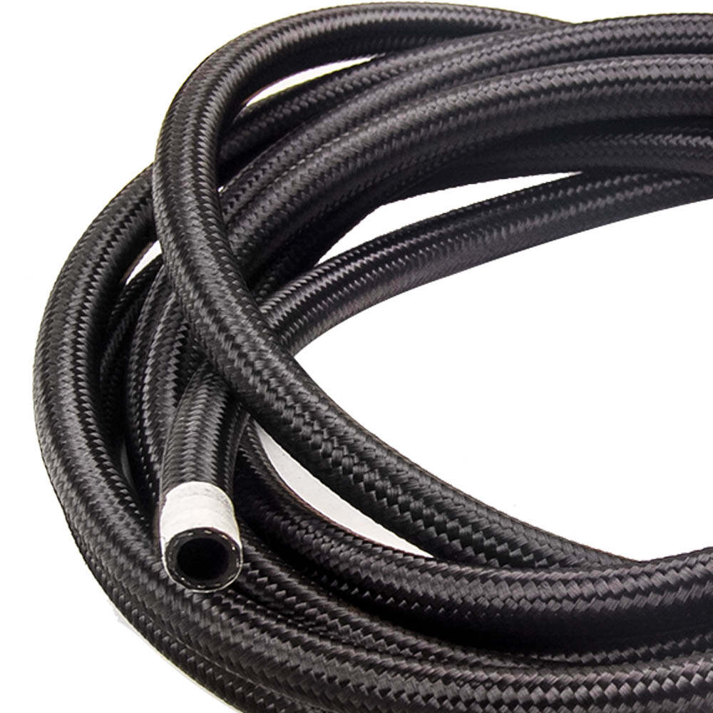 8AN AN8 Fitting Stainless Steel Nylon Braided Oil Fuel Hose Line 16FT