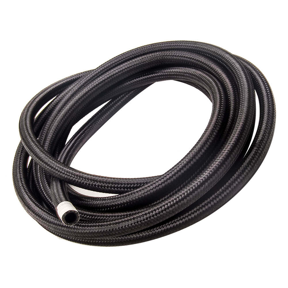 8AN AN8 Fitting Stainless Steel Nylon Braided Oil Fuel Hose Line 16FT