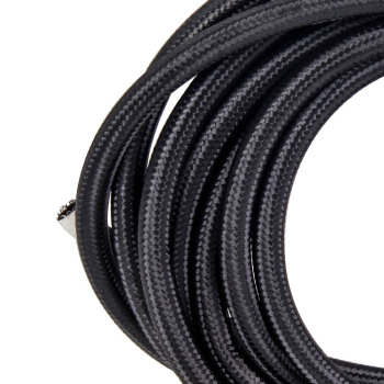 20FT -8AN Nylon Stainless Steel Braided Fuel Gas Oil Line Hose AN8 Black 2000PSI