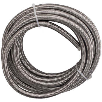1 Set Stainless Steel Fuel Line Hose 6M Swivel Fitting End Black