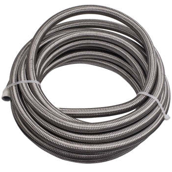 1 Set Stainless Steel Fuel Line Hose 6M Swivel Fitting End Black