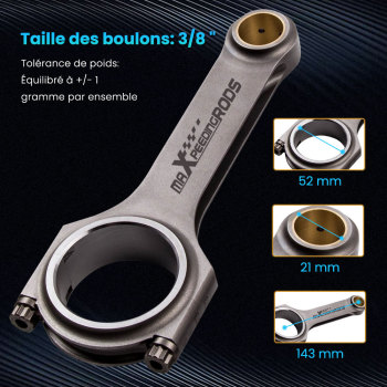 Bielles compatible pour Opel Astra Zafira 2.0L 16V C20XE C20LET Z20LET 143 / 21mm