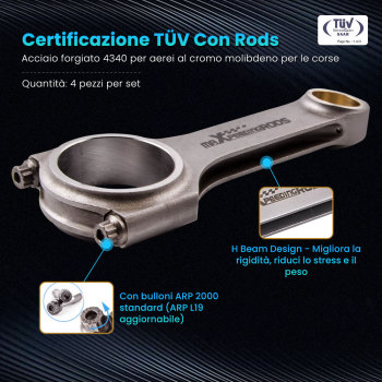Compatibile per Toyota Celica compatibile per Corolla MR2 4AG 4AGE AE86 GTS 1.6L Bielle biella ARP