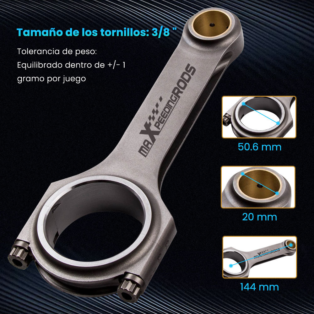 4340 Bielas y pernos ARP compatible para VW Golf MK4 Gti 1.8T 2.0L H-beam Bielas 4340 Bielas y pernos ARP compatible para VW Golf MK4 Gti 1.8T 2.0L H-beam Bielas
