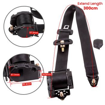 2x 3 Point Retractable Auto Car Safety compatible for Seat Belt Diagonal Belt For Universal Car
