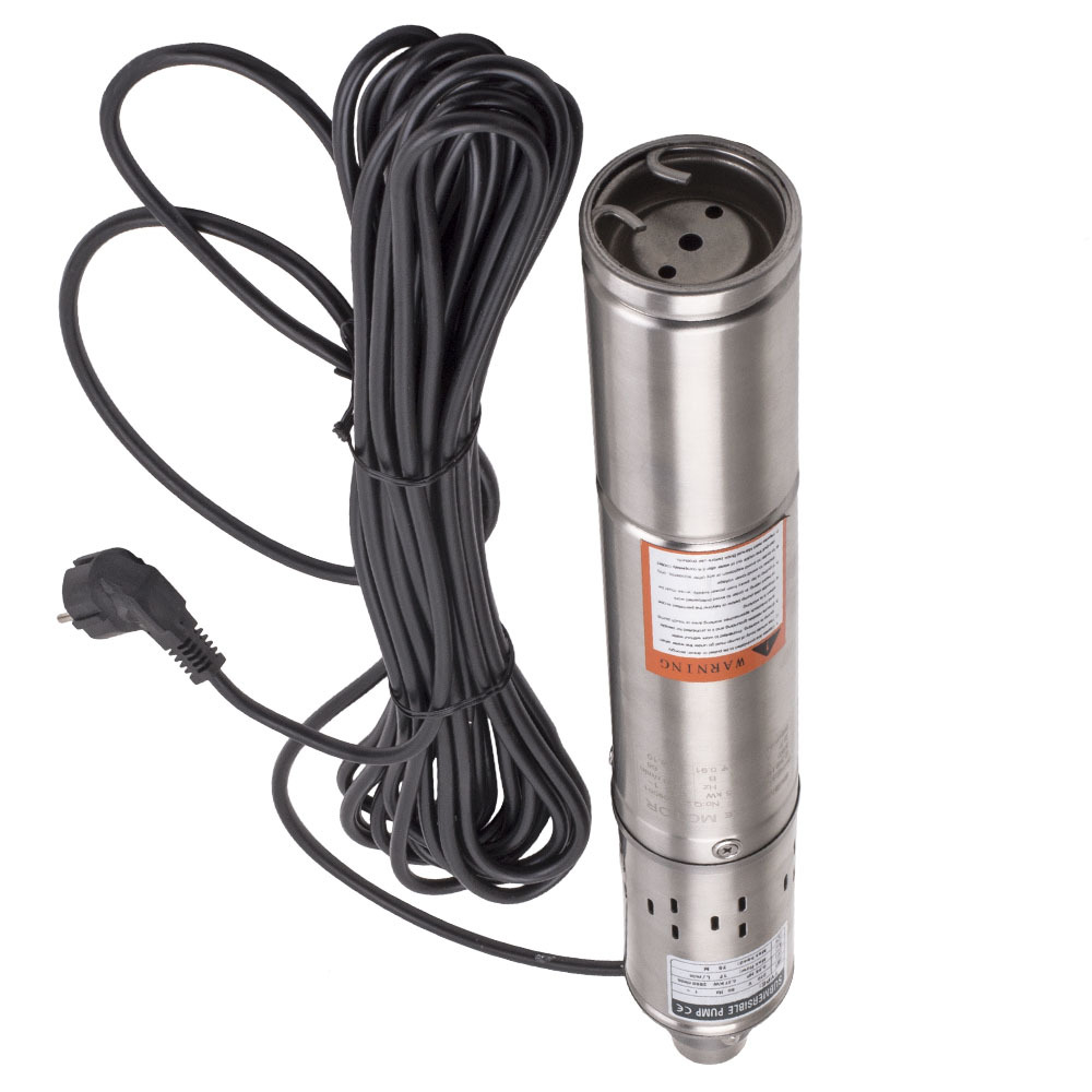 3 inches 1020L/H Deep Well Submersible Bore Pump 250W Max. Head 75m Pipe Pump