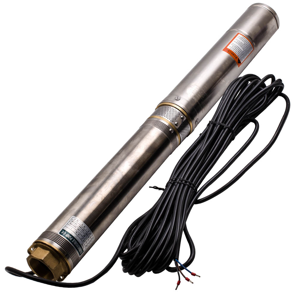 4” 1.1KW Bomba Sumergible Eléctrica de Pozo Profundo 10,800 L/h Stainless Ste